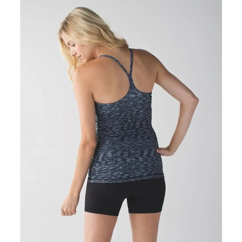 Lululemon Lululemon Power Y Tank Size 4 Dramatic Static White Black
